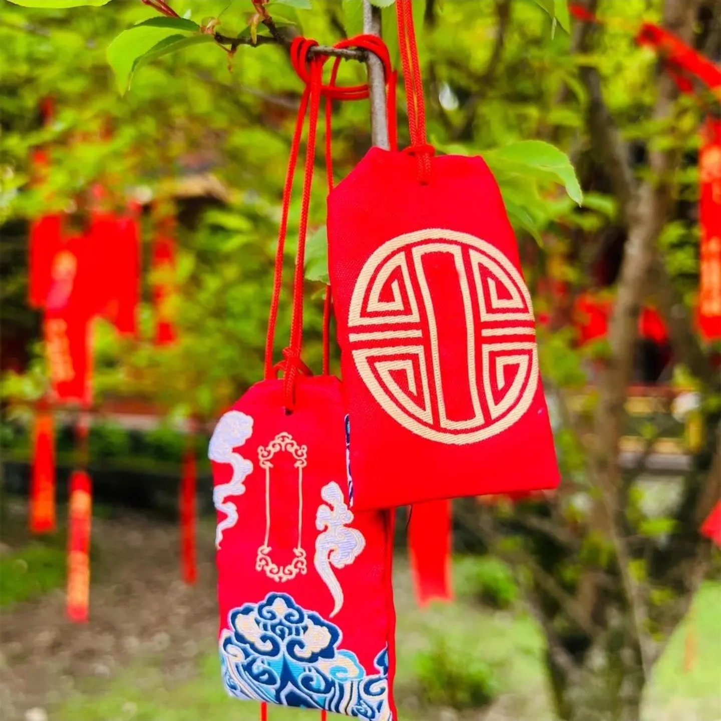 手工刺绣稥包中国红F