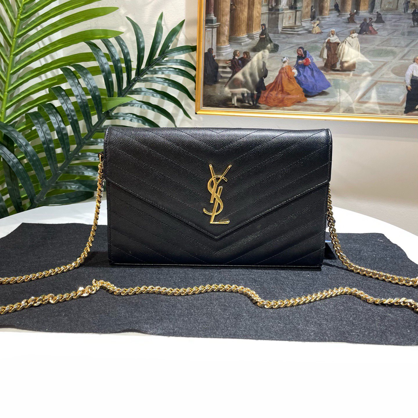 95新 YSL/圣罗兰 御古屋/34226/大号黑金woc