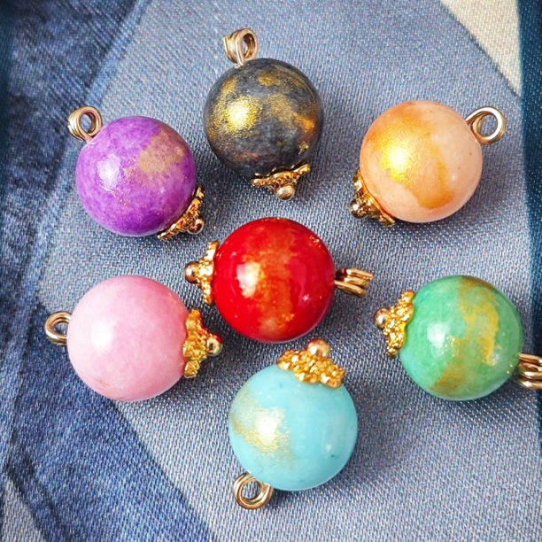 10mm多色鎏金纽扣新中式国风玉石纽扣马甲旗袍毛衣衬衫大衣扣