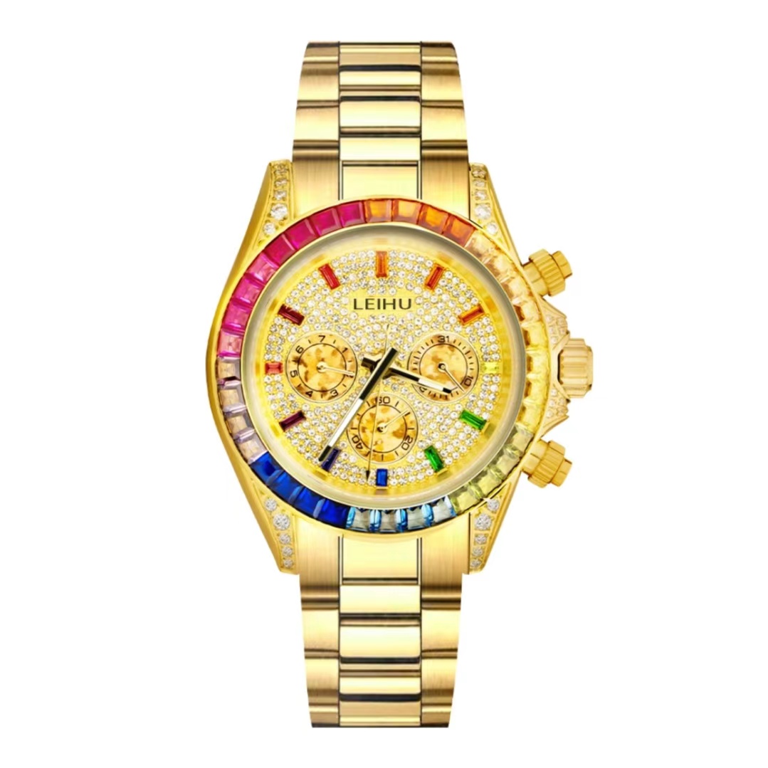 【瑶总专属】【彩虹迪】LEIHU/多功能/奢华/全自动机械手表满钻夜光
