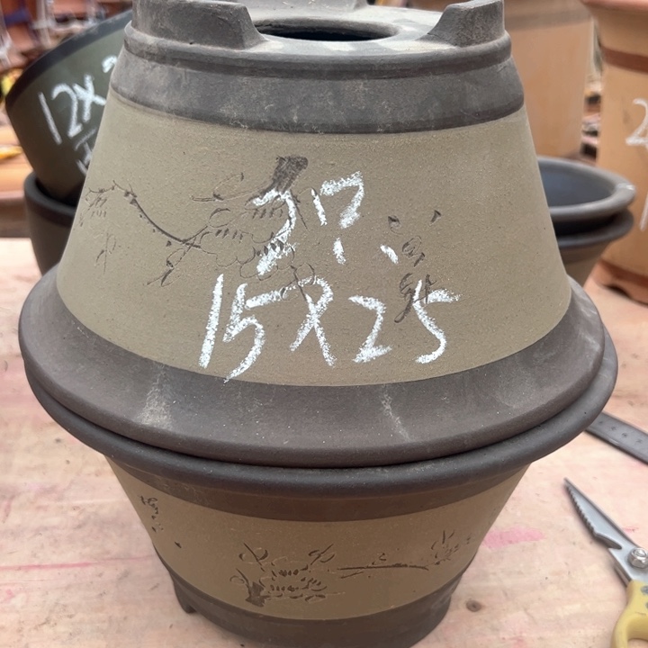 红陶紫砂碗盆口25