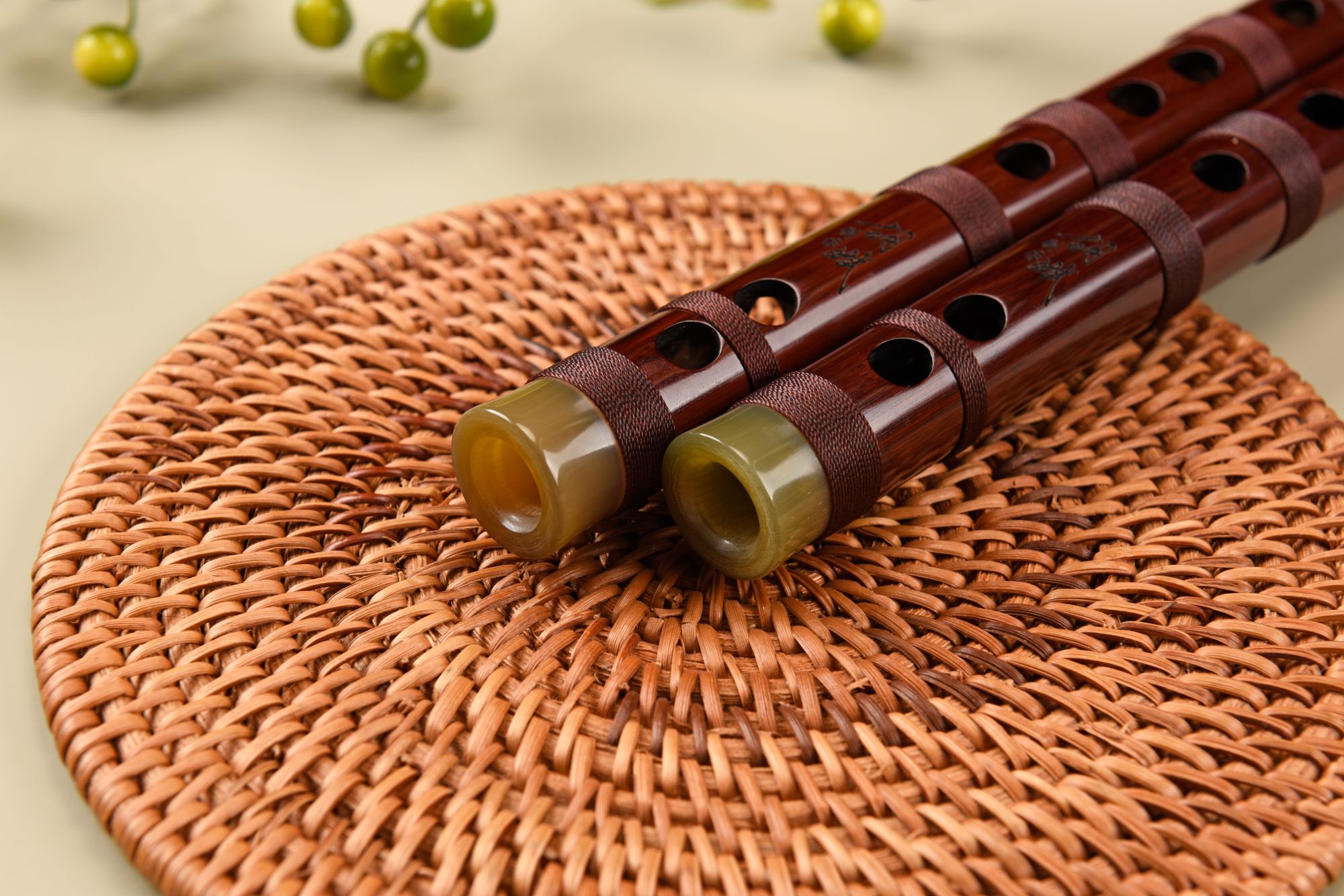 胡斌制作【花牛角高级演奏横笛】天然大漆工艺演奏笛收藏