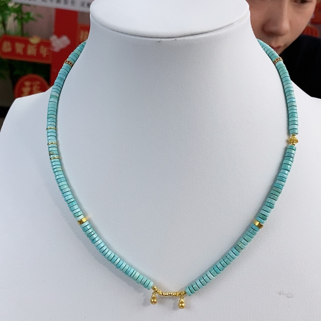 绿松石珠宝奇石18K金镶嵌