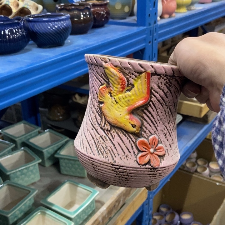 陶瓷花盆单场满9.9发12*14粉