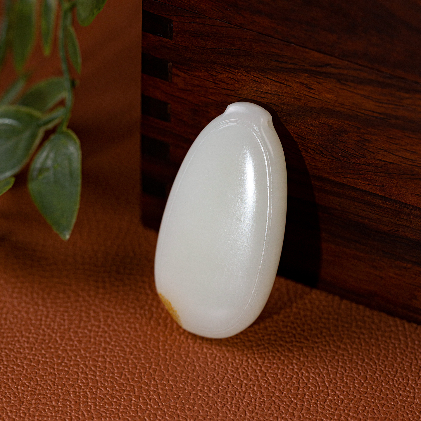 寅石珠宝 新疆和田玉籽料无事牌精致挂件25.2g