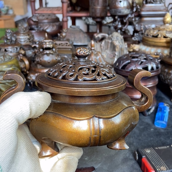 准****鱼铜器工艺品摆件香炉摆件