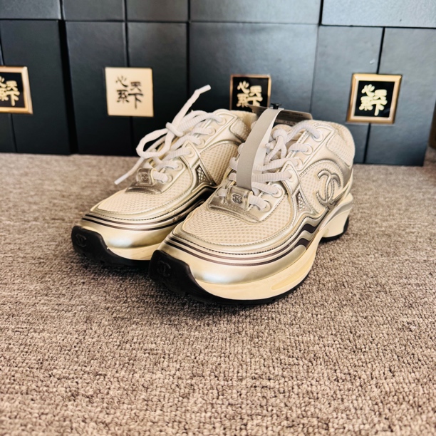 95新 Chanel/香奈儿 银角大王拼皮运动鞋 36码ysc2842