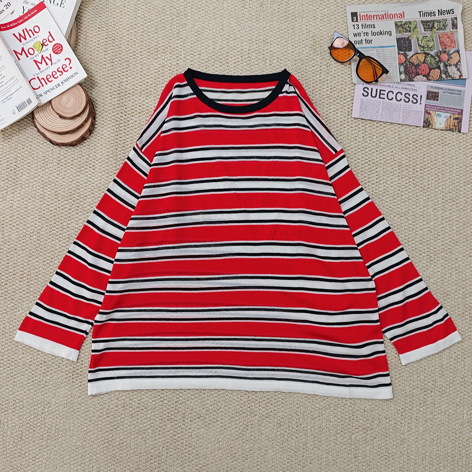 2025夏季新款时尚条纹防晒针织长袖2208