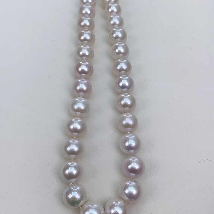 淡水珍珠颈饰银S925镶嵌10-12正圆炫彩极强光