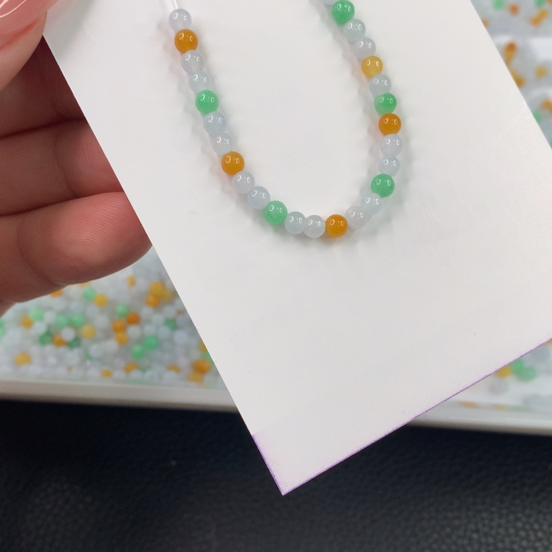 翡翠手链未镶嵌花****发翡翠散珠DIY多样性自发