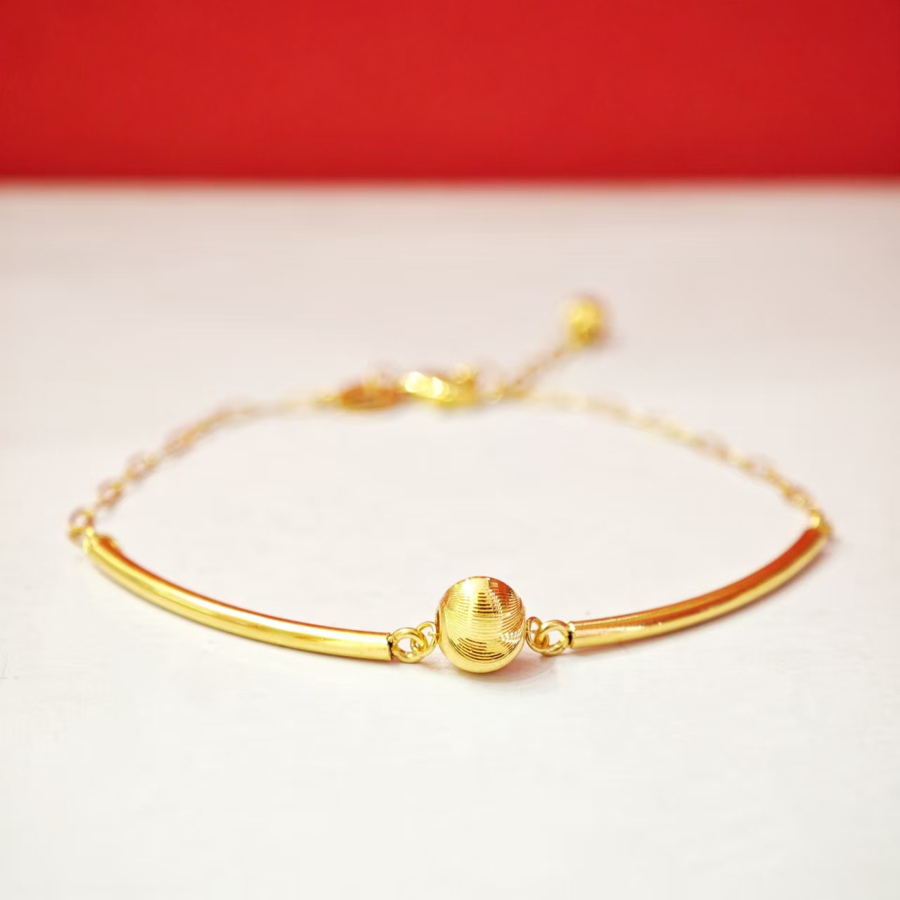 足金999猫眼金珠手链#01480（质检中心发货）