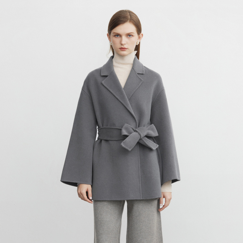 秋冬时尚新款时尚气质腰带收腰女士双面呢大衣S224Z2607