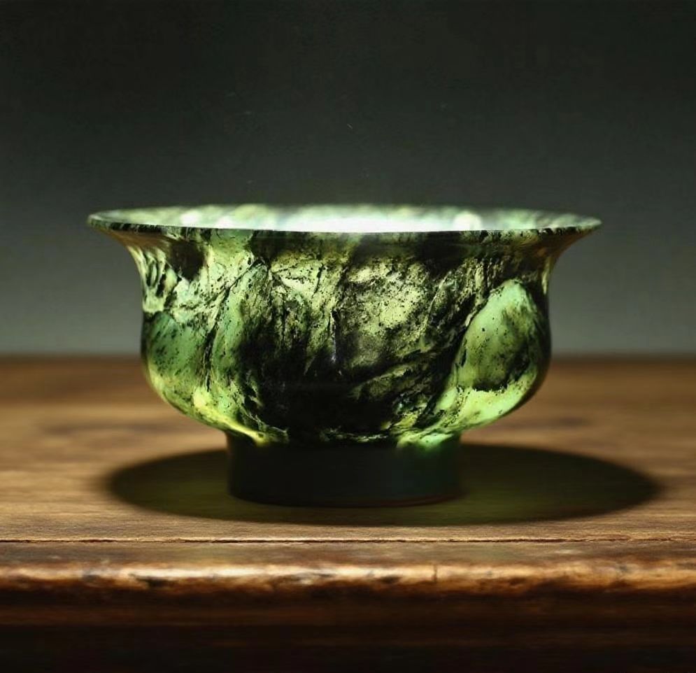 纯天然藏玉药王石藏碗