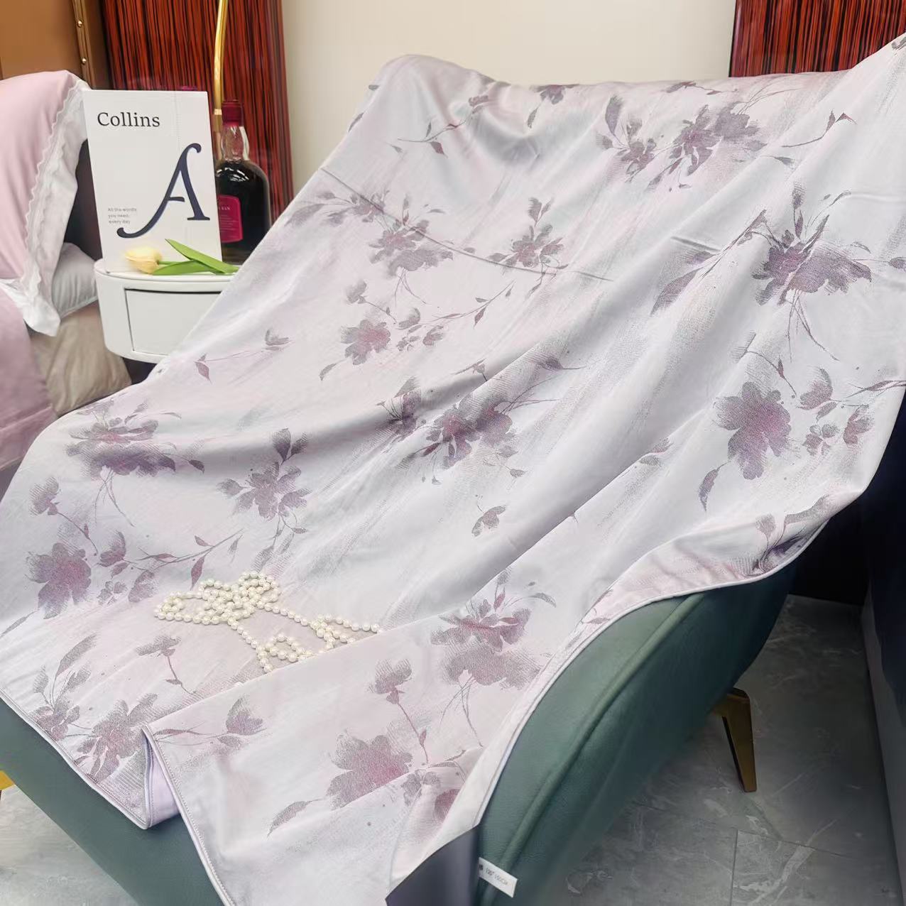 《罗兰科尔斯》埃及长绒棉云锦缎色织大提花盖毯空调毯