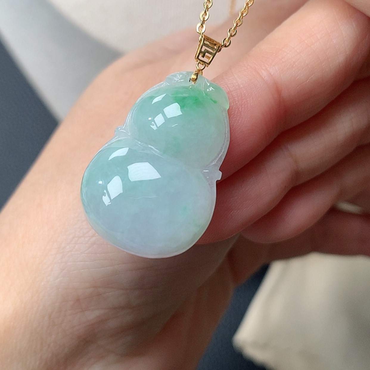【闪购商品】翡翠18K金镶嵌吊坠(不含链)