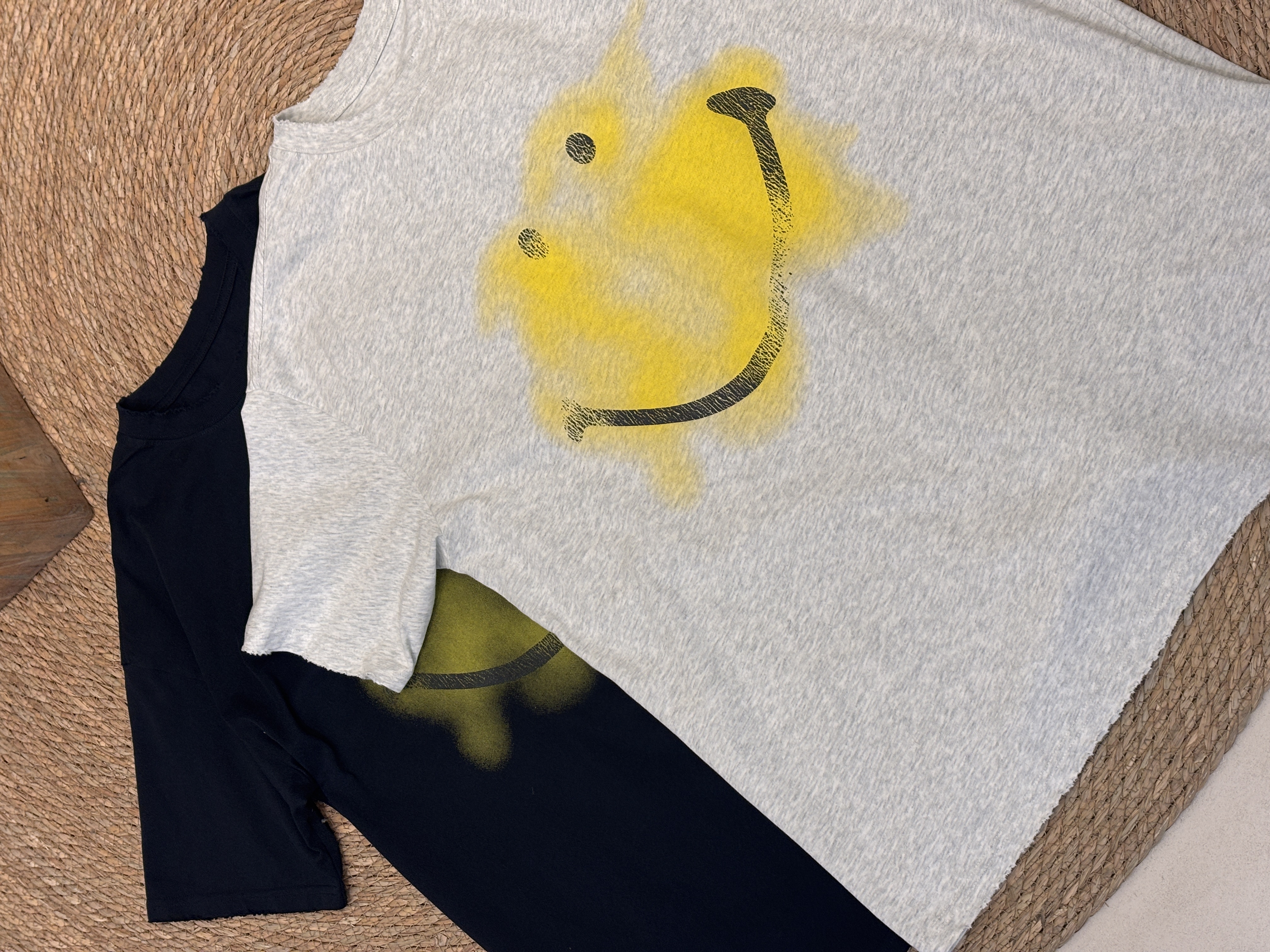 【艺术笑脸T】chalan  新款两色纯棉大版短袖H25X0234