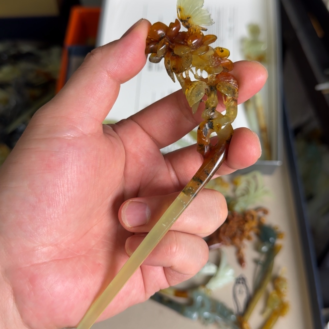 岫玉发饰未镶嵌明君玉簪就是好看