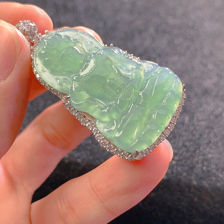 【闪购商品】翡翠颈饰银S925镶嵌翡翠