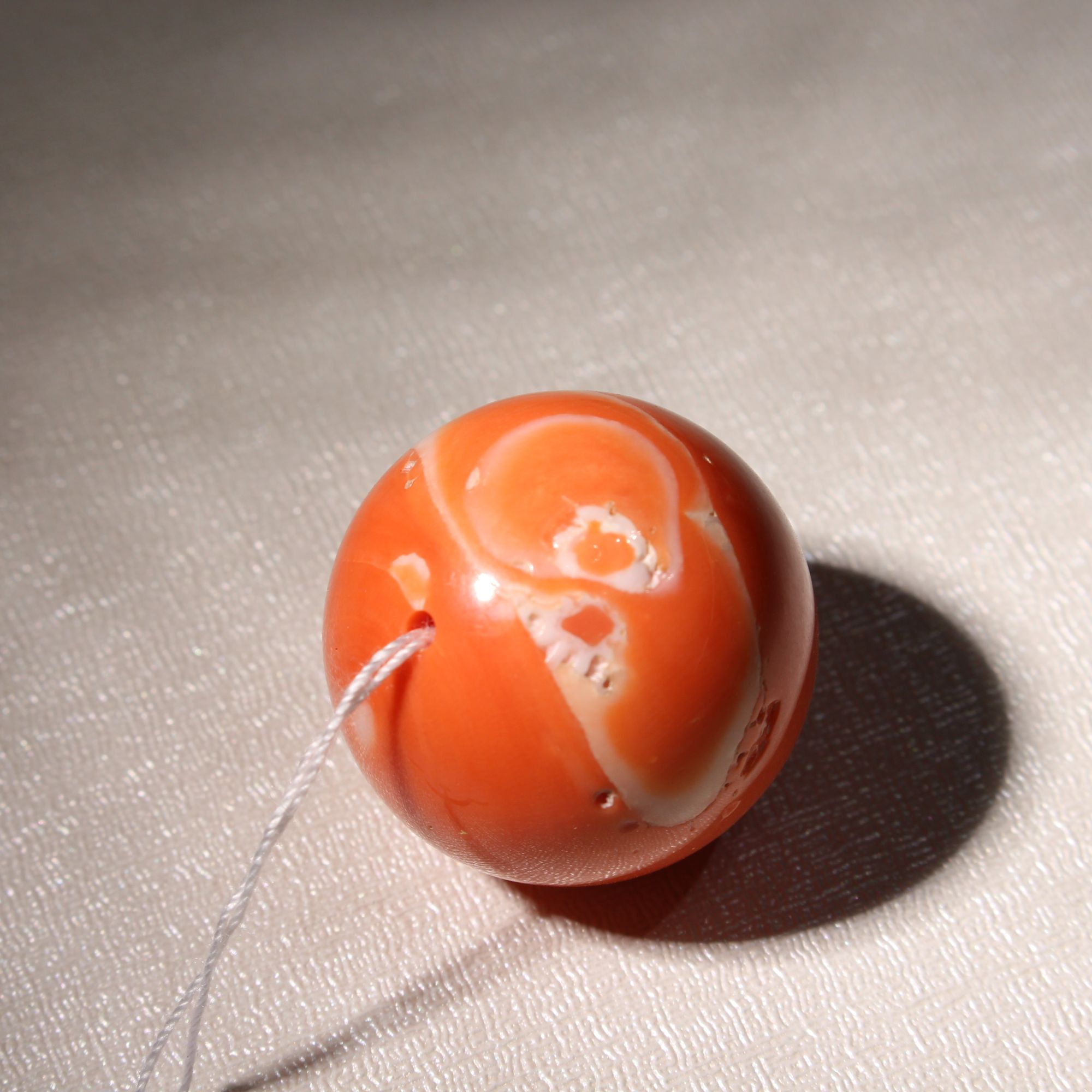 绛树MOMO珊瑚圆珠 径27MM 27.26克