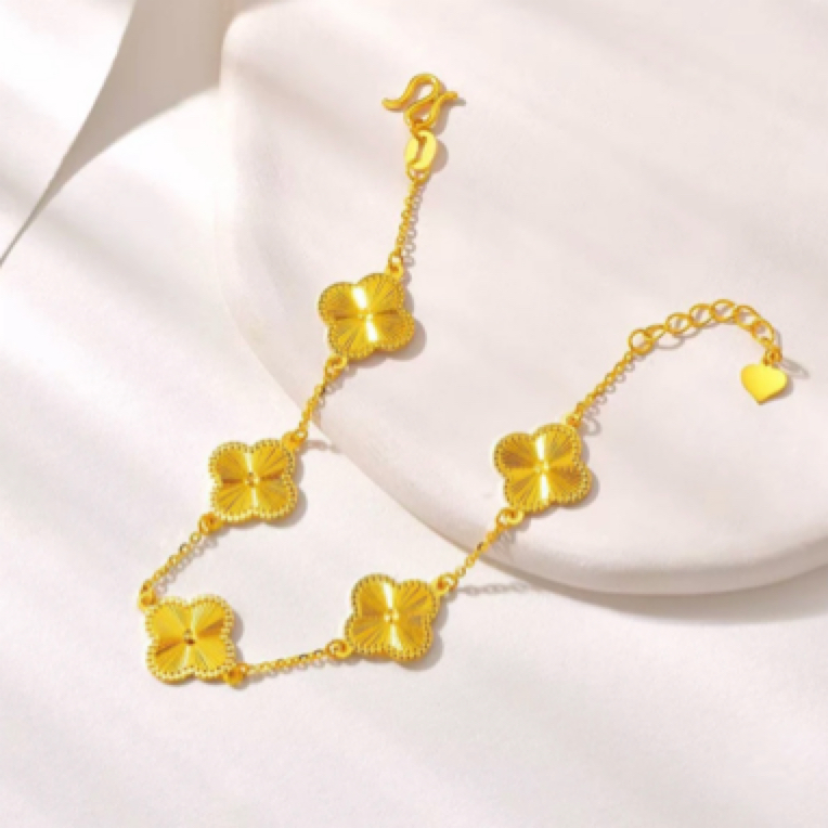 足金999四叶草女士手链