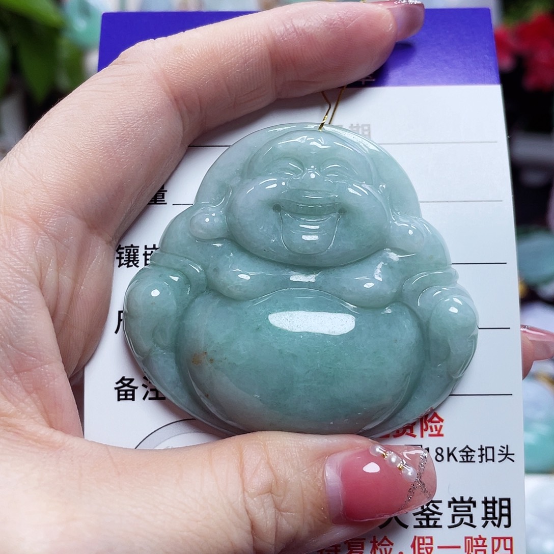 翡翠未镶嵌颈饰佛公03