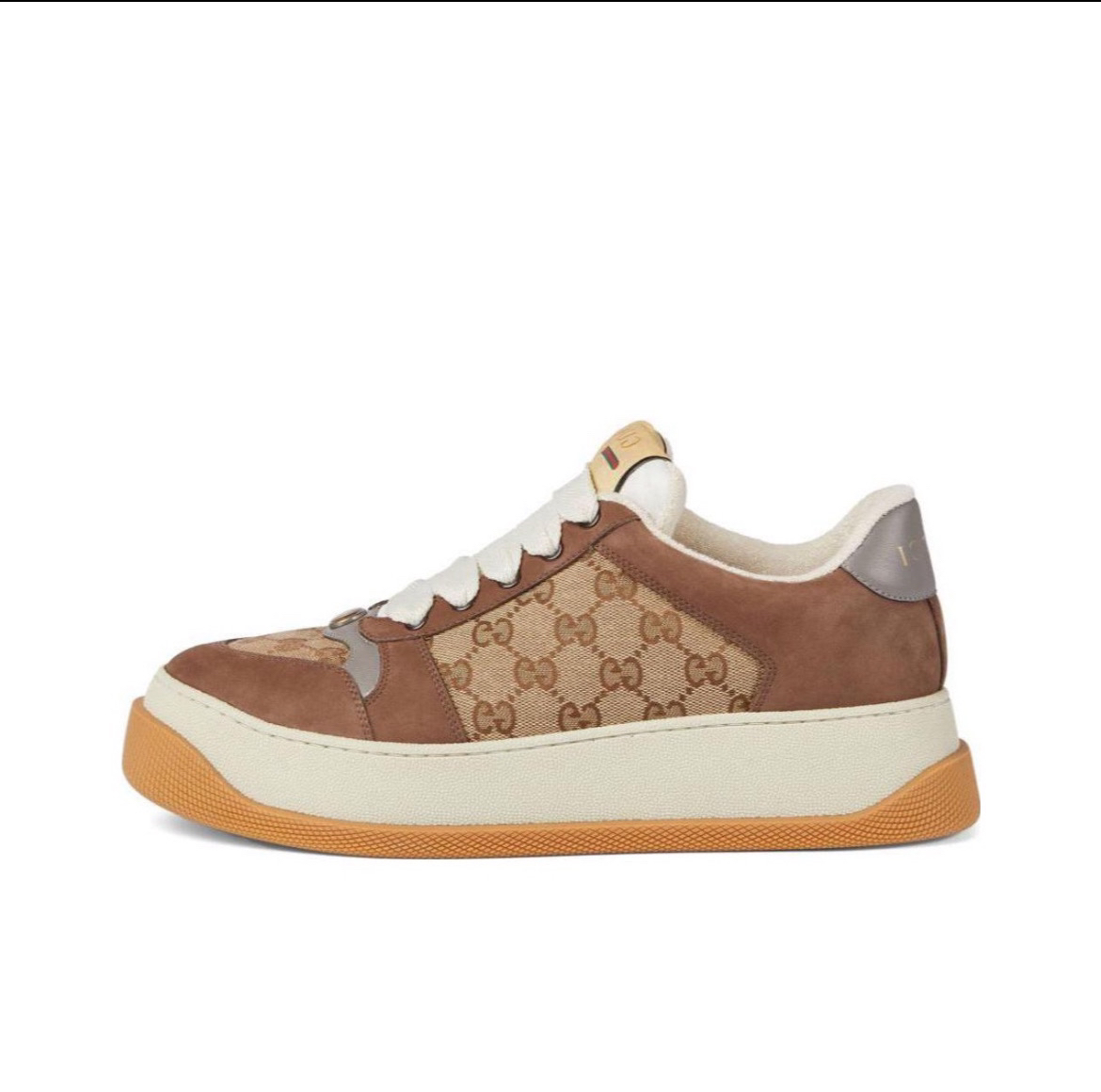 全新未使用 GUCCI/古驰 古驰 GUCCI 棕色厚底老花满印胖丁