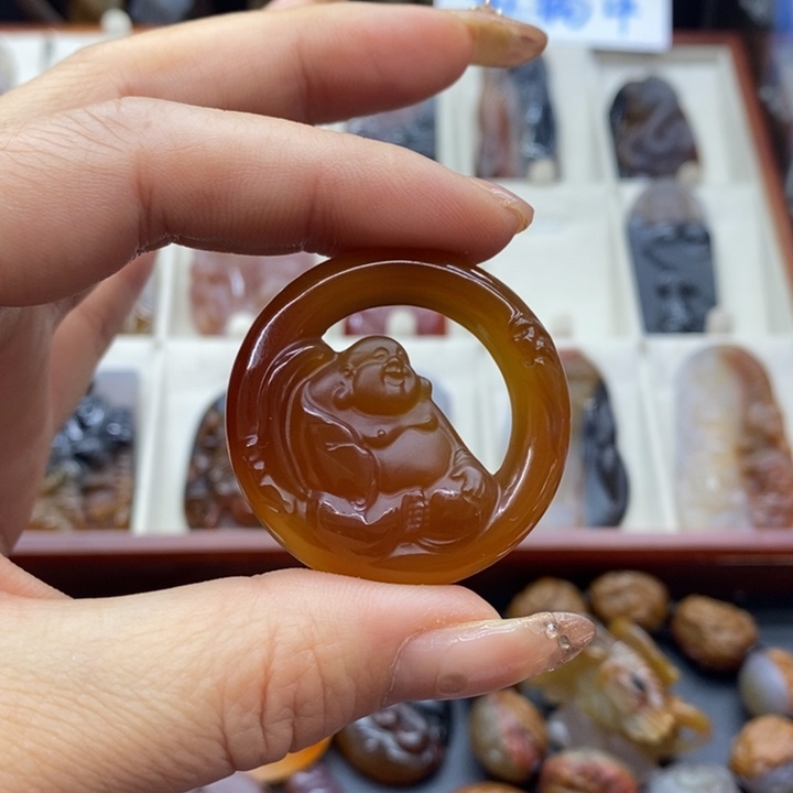 老***哥玛瑙/玉髓未镶嵌吊坠(赠链)吊坠
