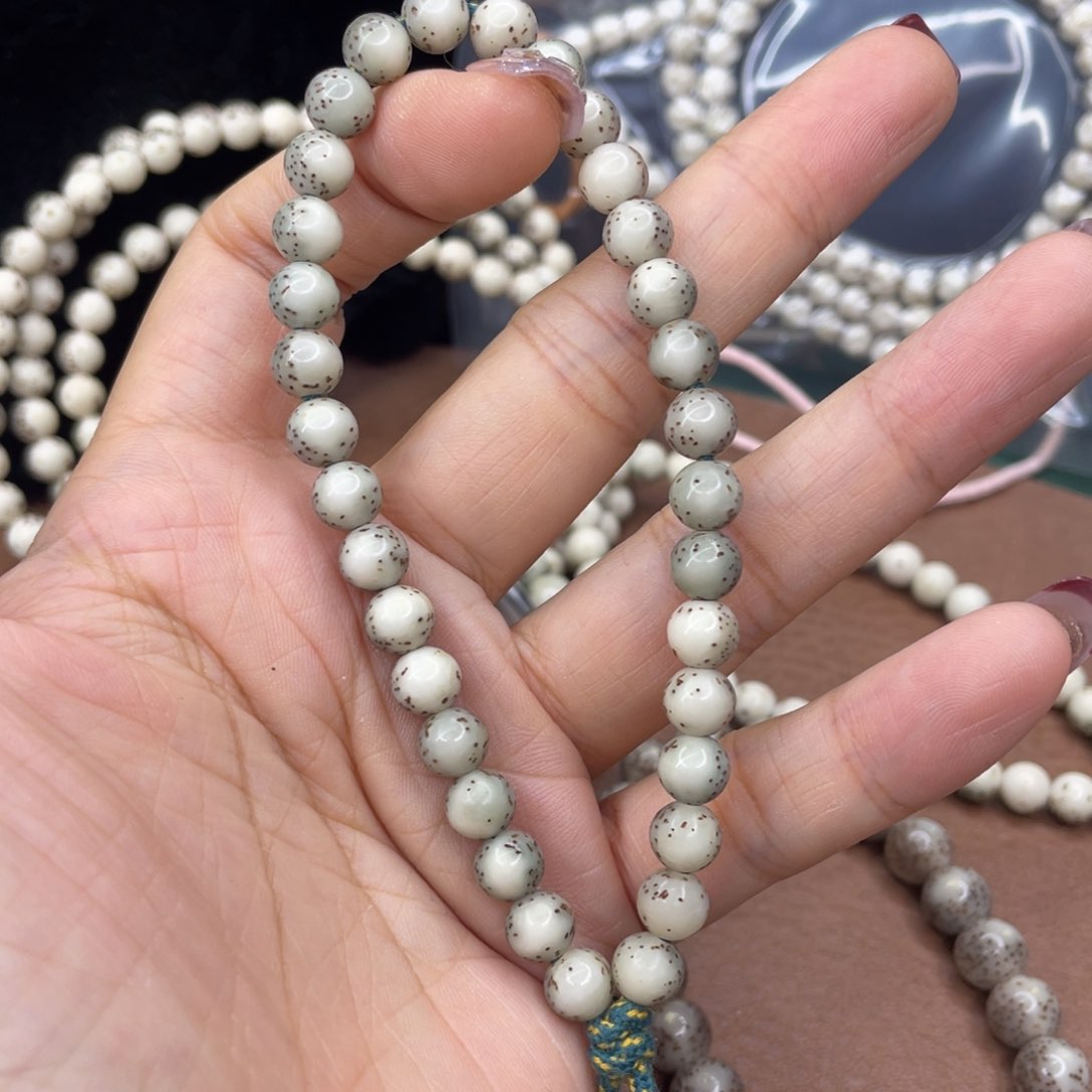 星月菩提手串河豚留白小细星卡7圆珠