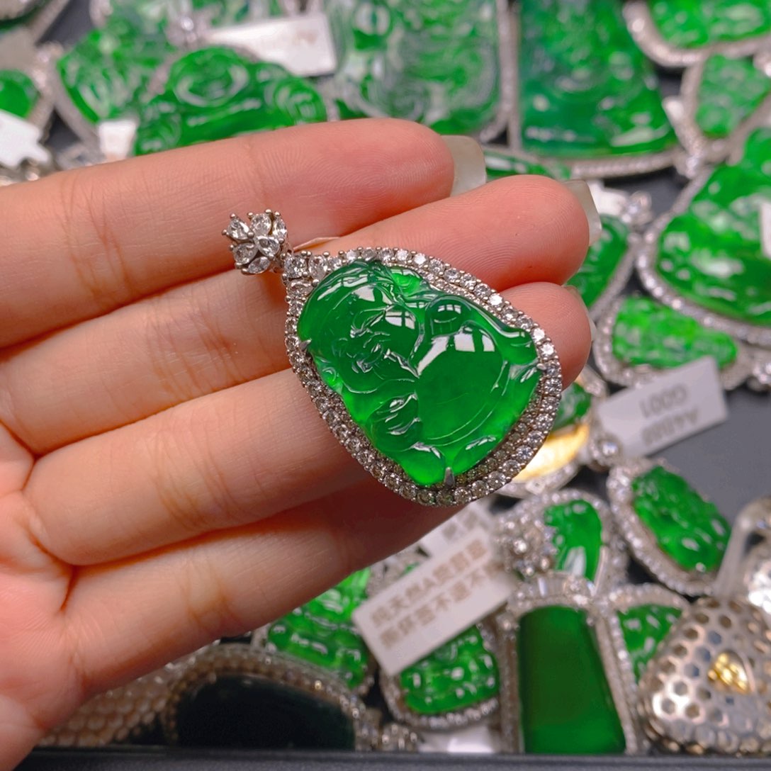 翡翠颈饰银S925镶嵌8888888888