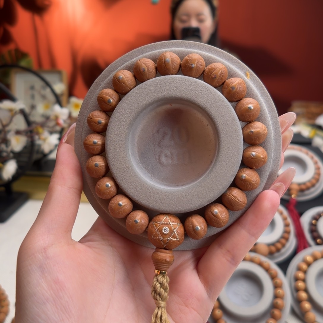 凤眼菩提手串12mm铁籽单圈银色钉