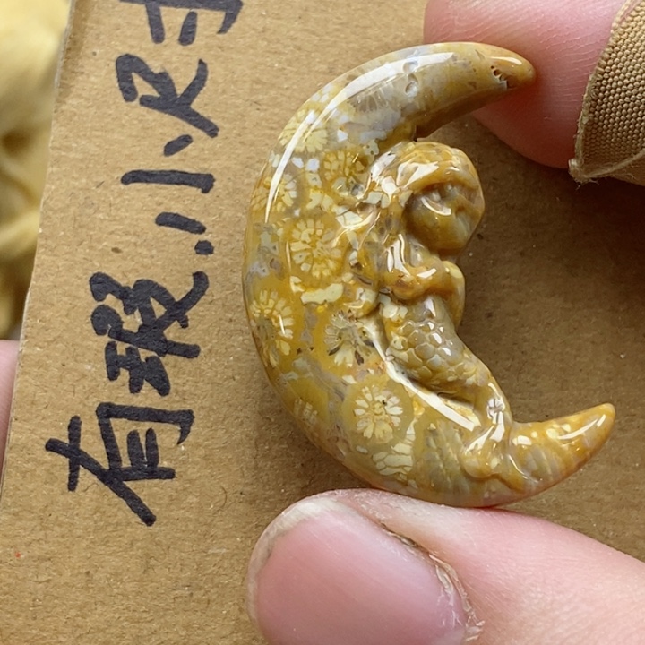 颈饰未镶嵌硅化珊瑚（珊瑚玉）