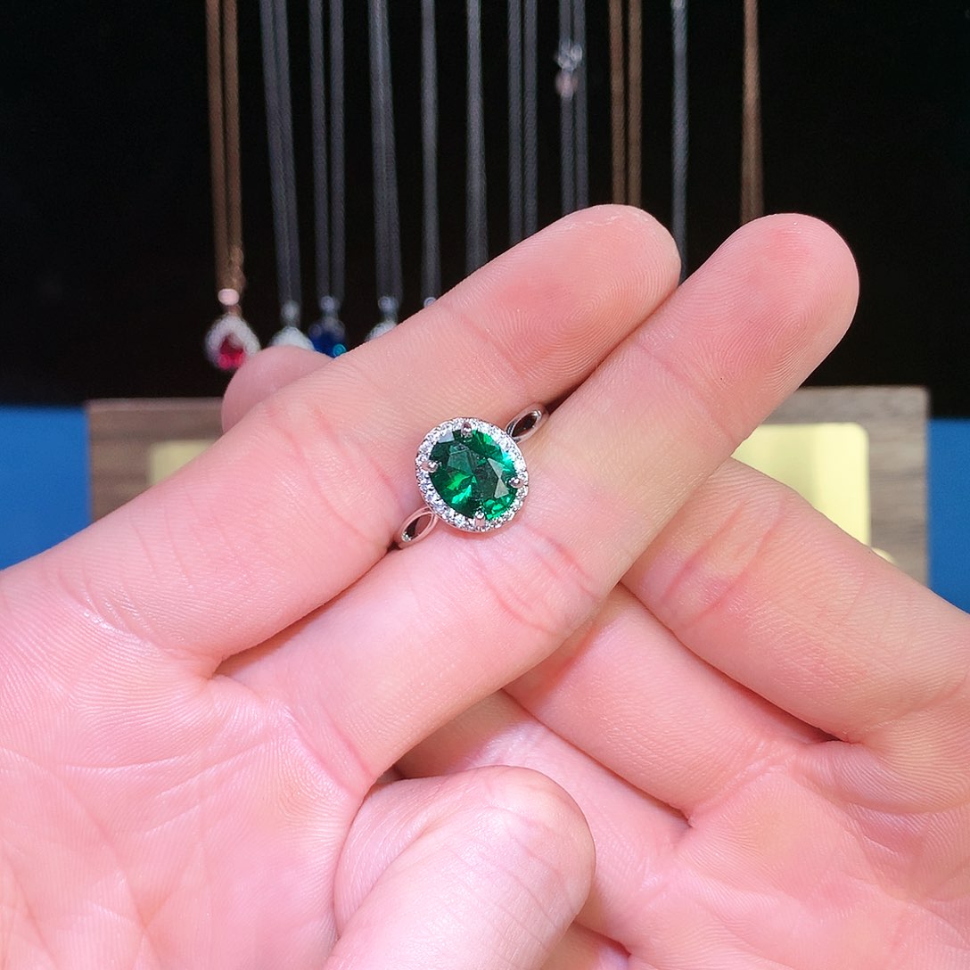 透辉石戒指银S925镶嵌