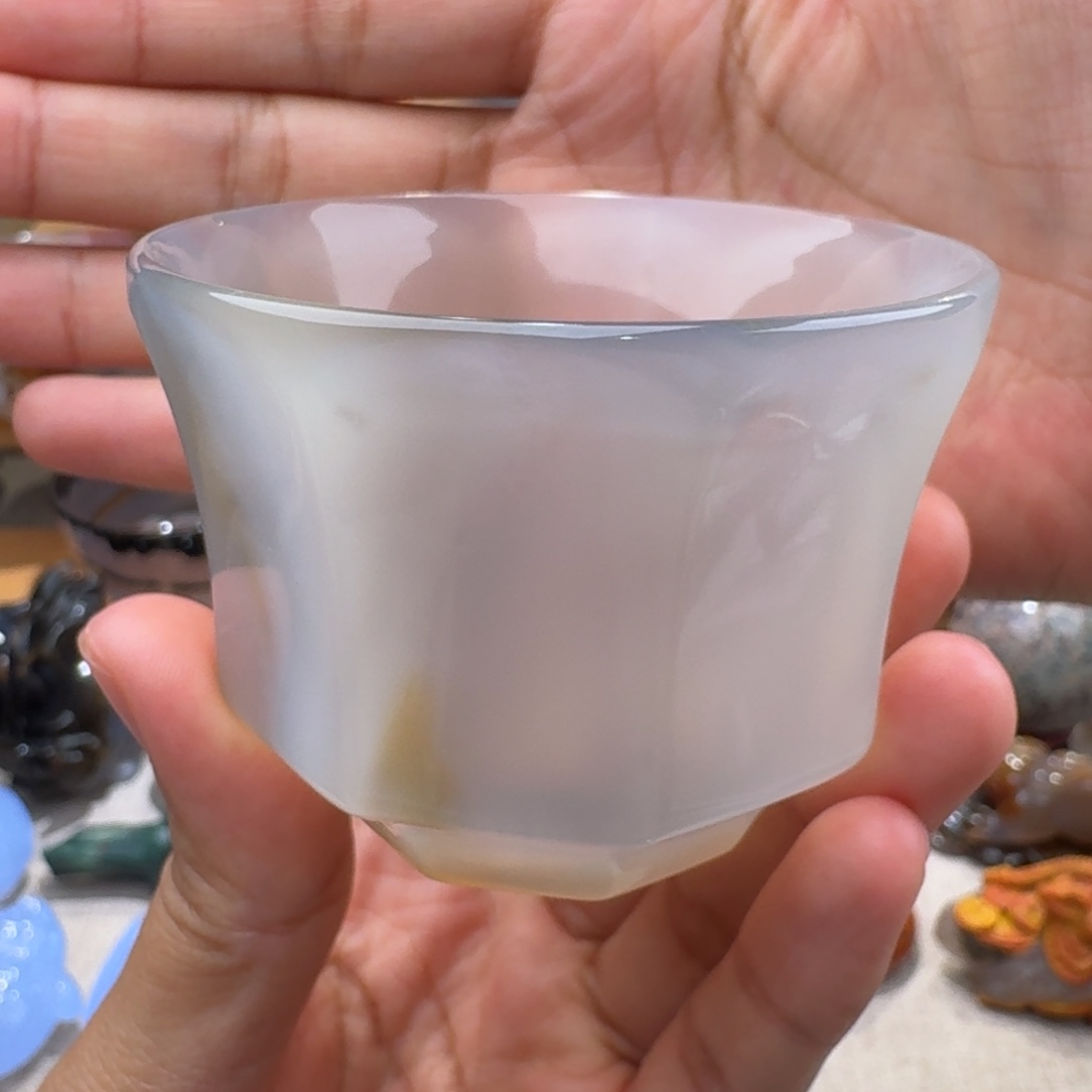玛瑙/玉髓玛瑙茶杯80毫升未镶嵌