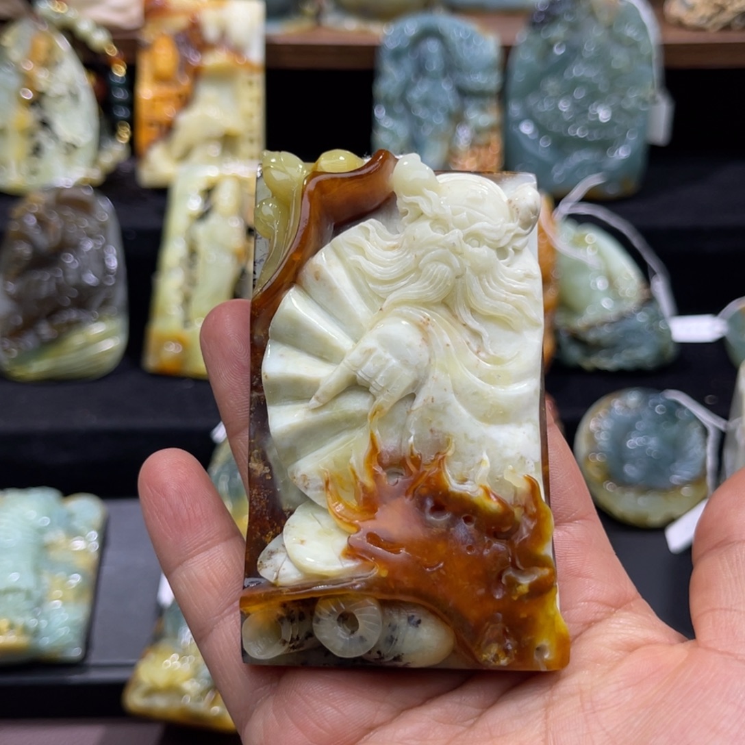 楠***曦蛇纹石玉未镶嵌吊坠(赠链)