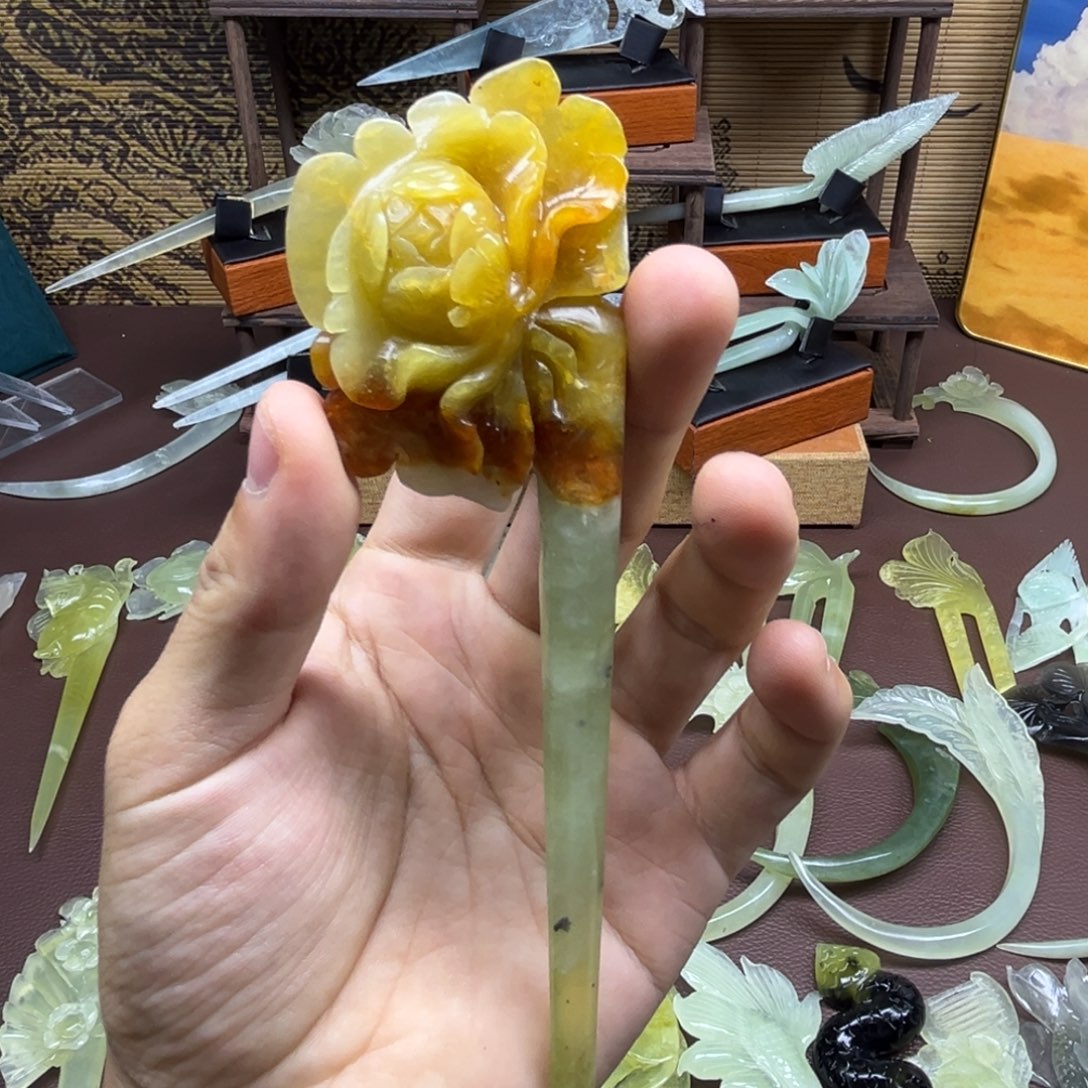 未镶嵌蛇纹石玉发饰