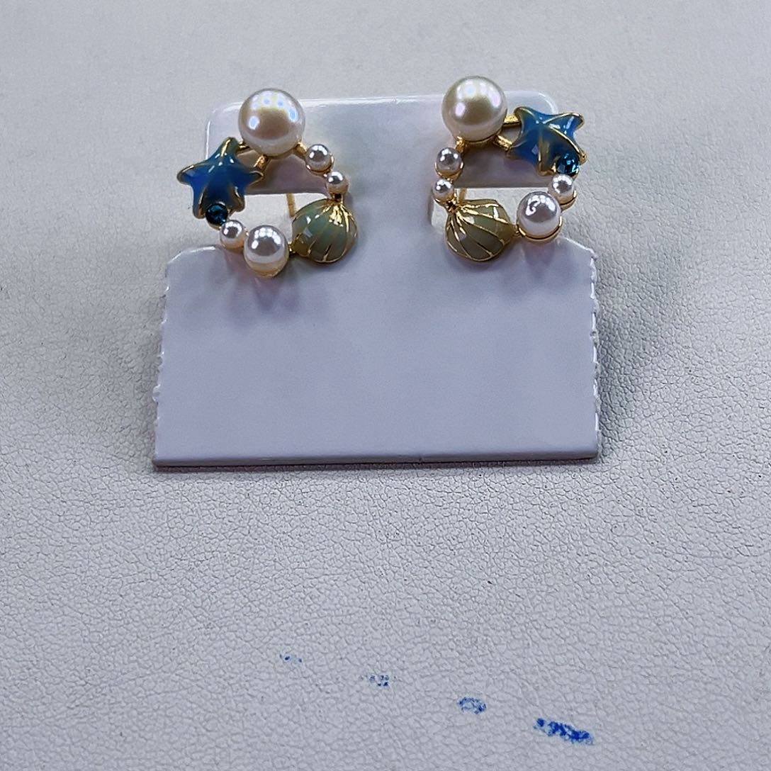 淡水珍珠耳饰银S925镶嵌925针小清新耳钉