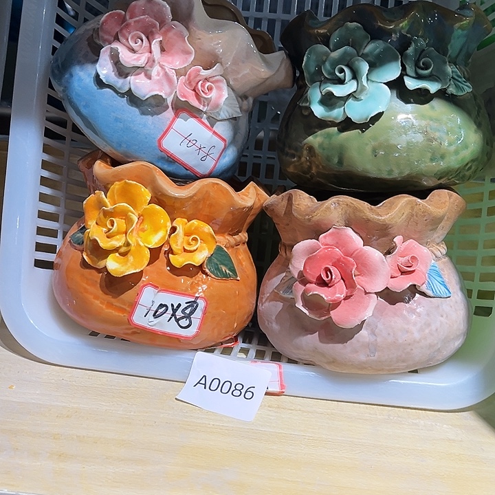 瓷片花盆多肉植物艺术品