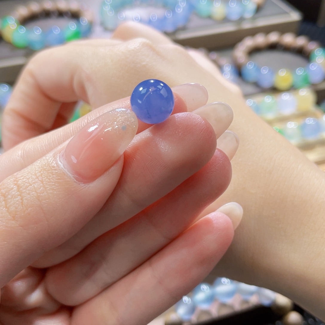 翡翠未镶嵌手链卡10.2妖紫