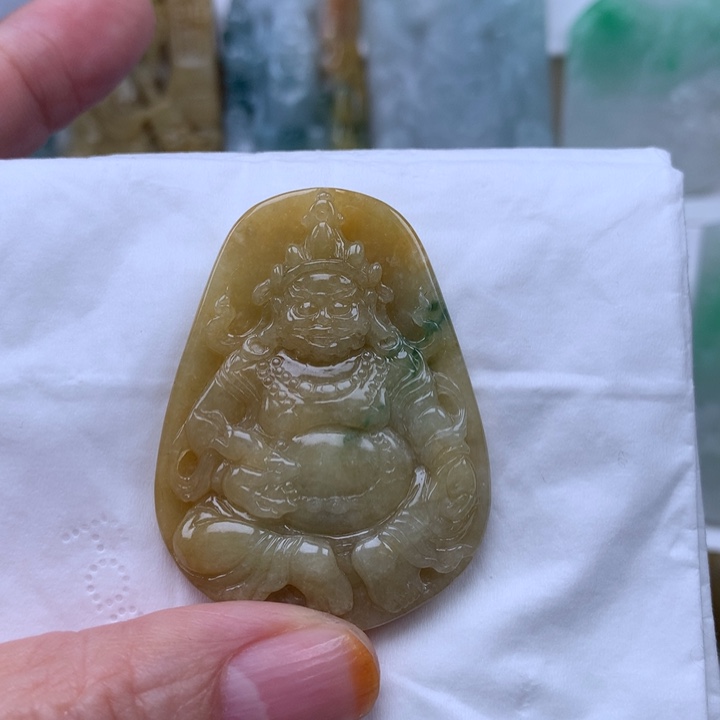 定制翡翠未镶嵌挂件财神挂件