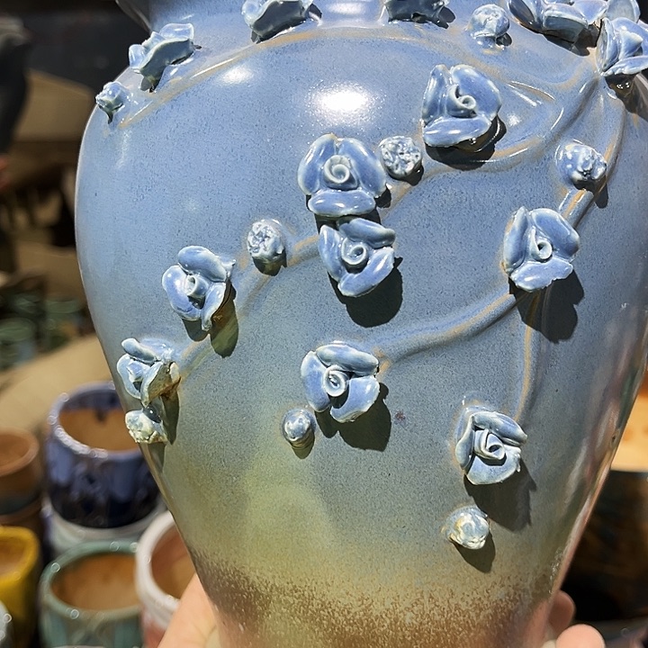 瓷片花盆多肉植物艺术品