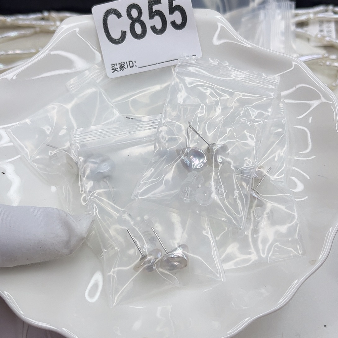 淡水珍珠耳饰银S925镶嵌