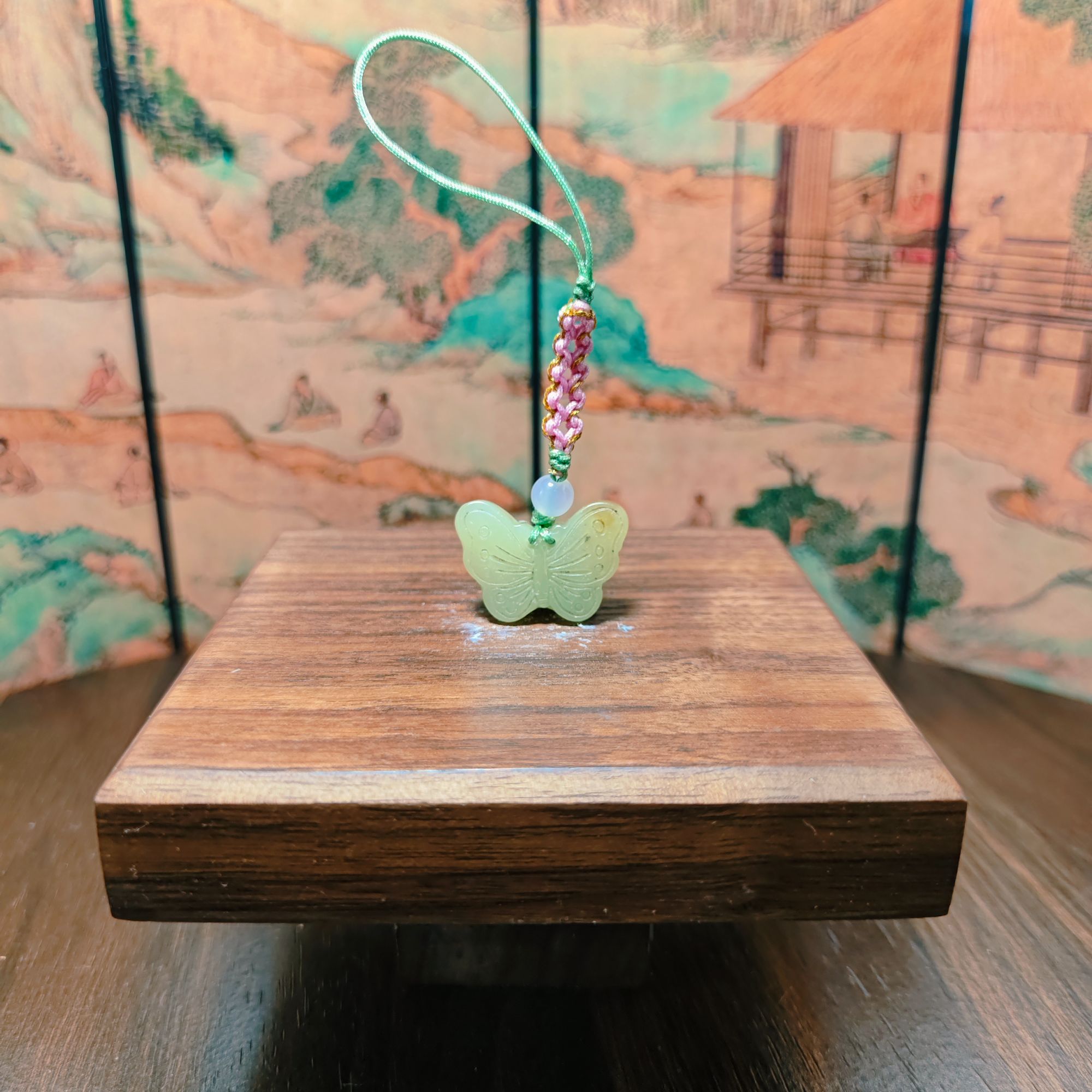 Z和田玉蝴蝶钥匙扣2029