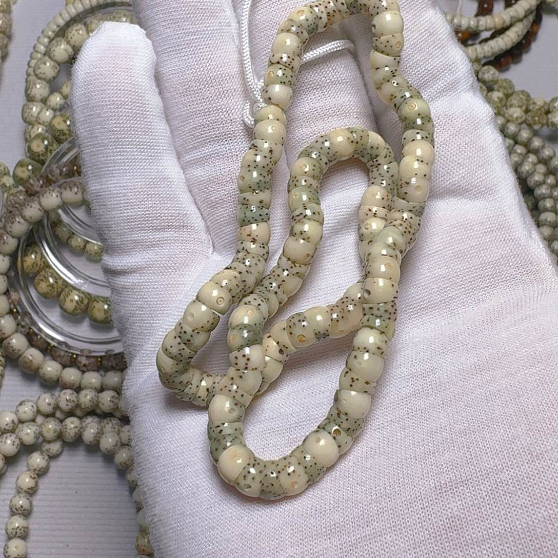 星月菩提手串原生态石玉料卡6留白细星大肠
