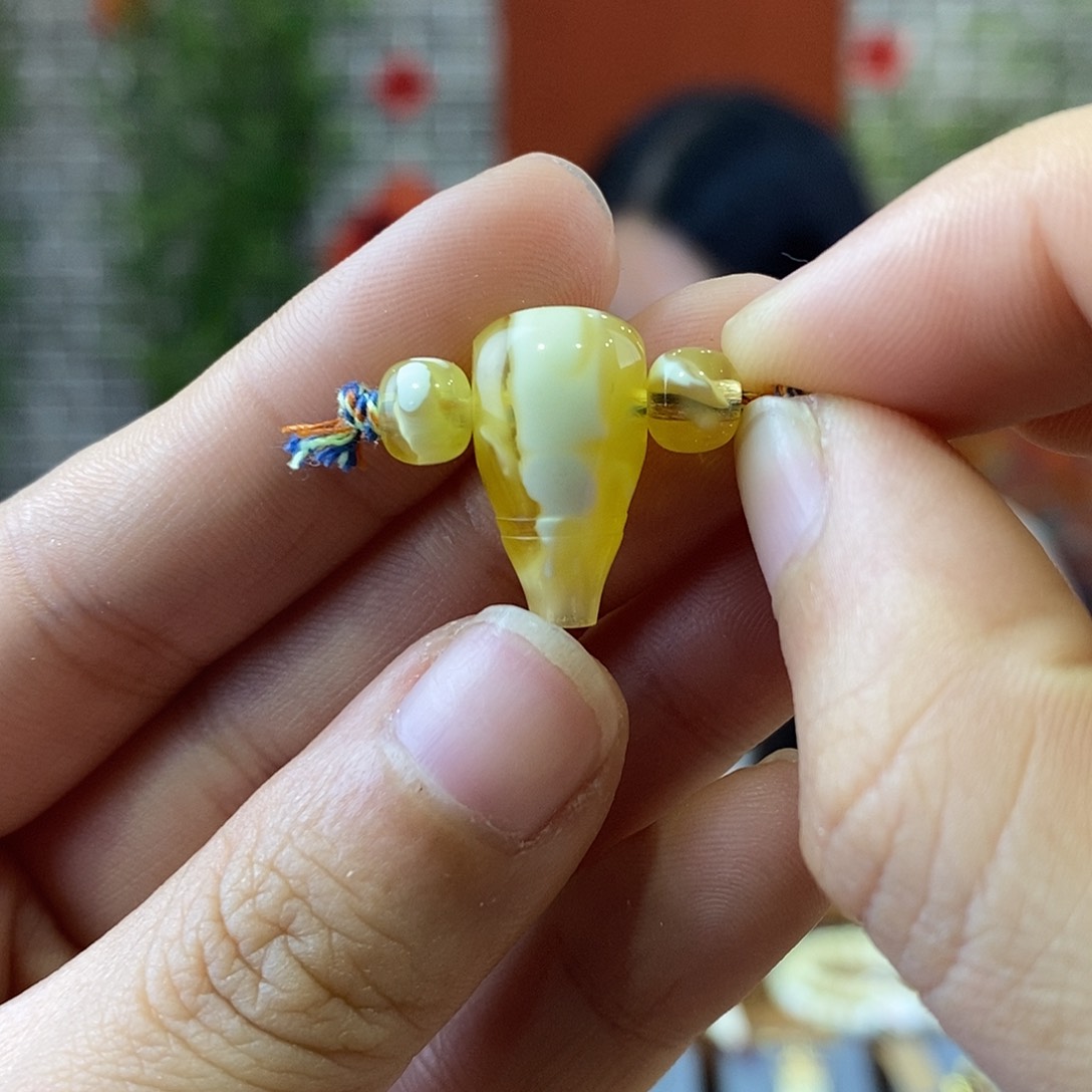 蜜蜡裸石未镶嵌蜜蜡三通套装