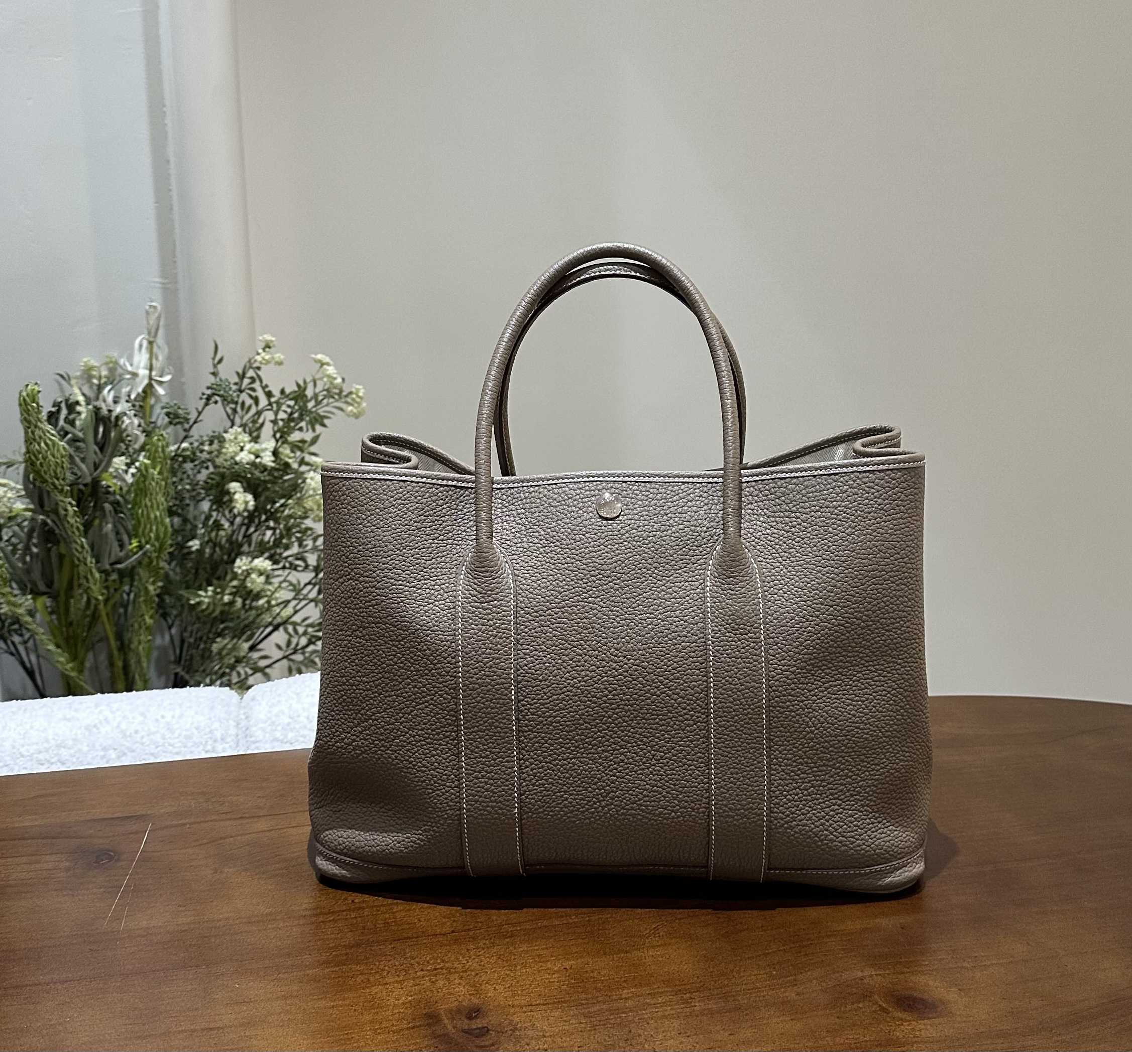 99新 Hermes/爱马仕 花园36大象灰b刻 US562713