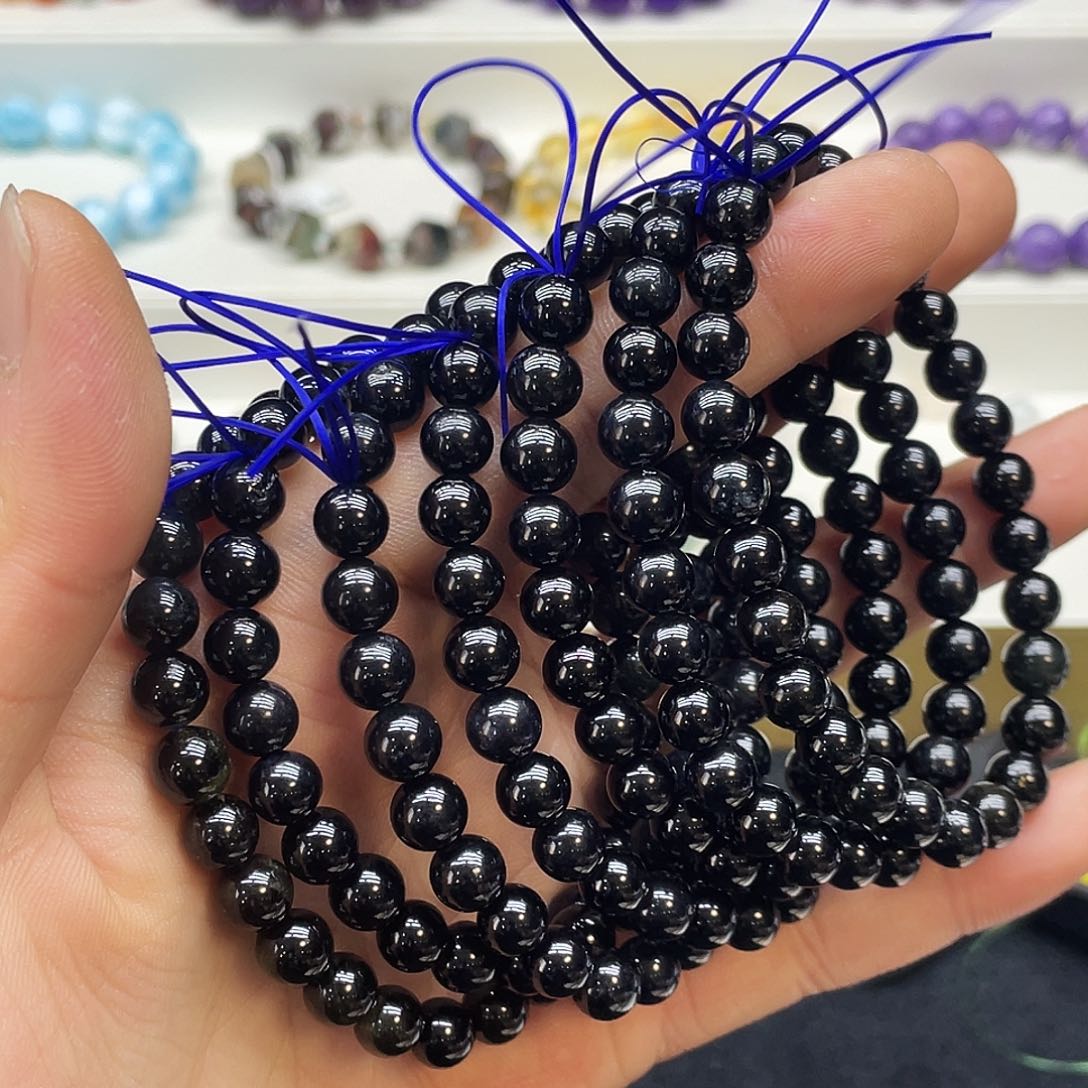 水晶手链未镶嵌黑体海蓝宝7.5多样性任发其一