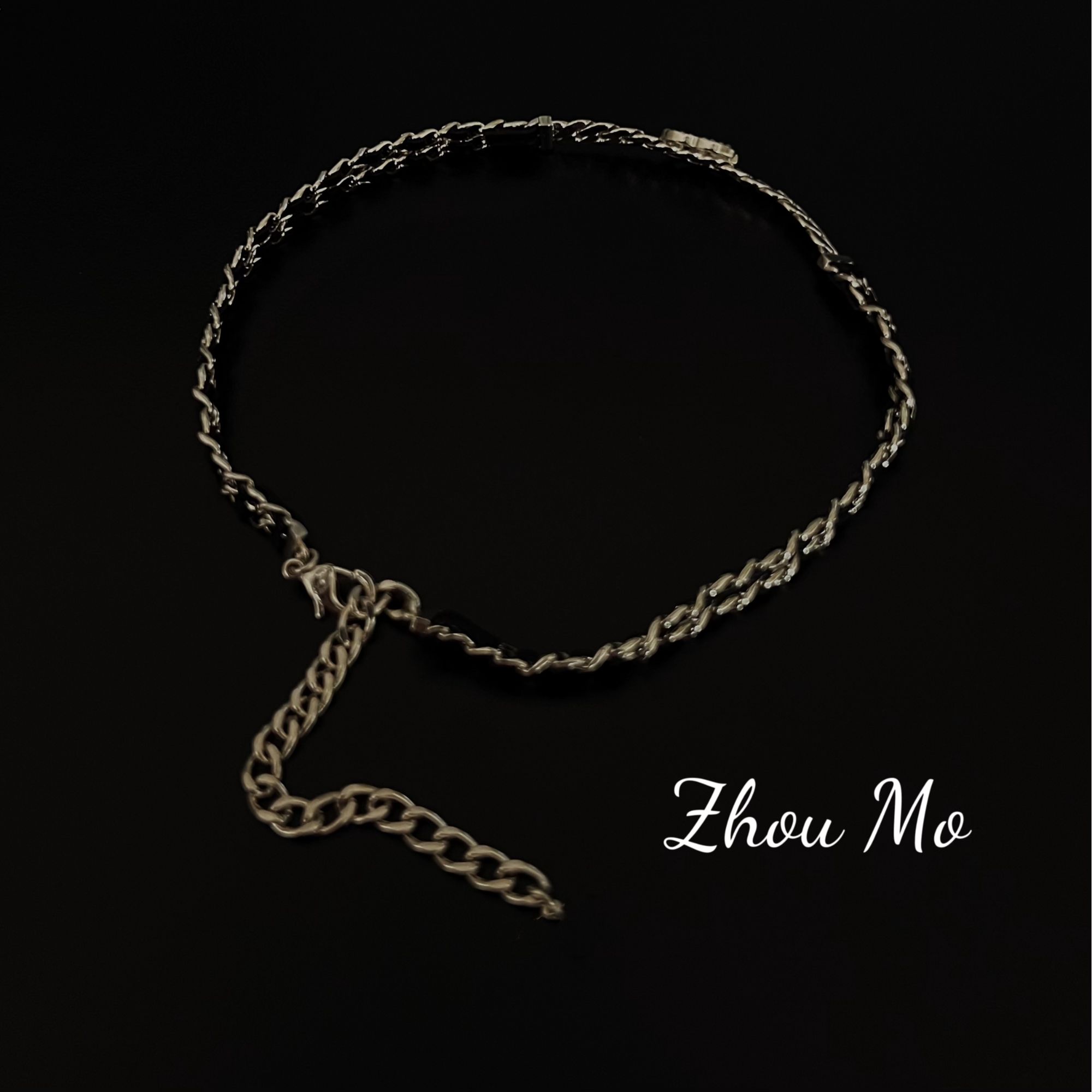 铜合金项链 【MOMO】编织穿皮工艺项链 B-016