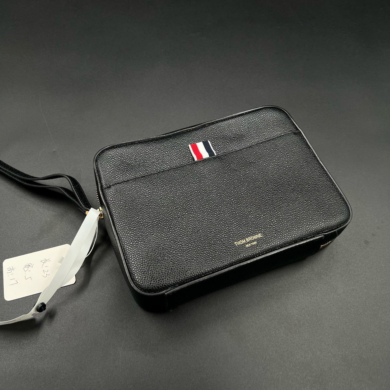 未使用 THOMBROWNE （ll） 010083 TB 经典三色条纹手拿包 