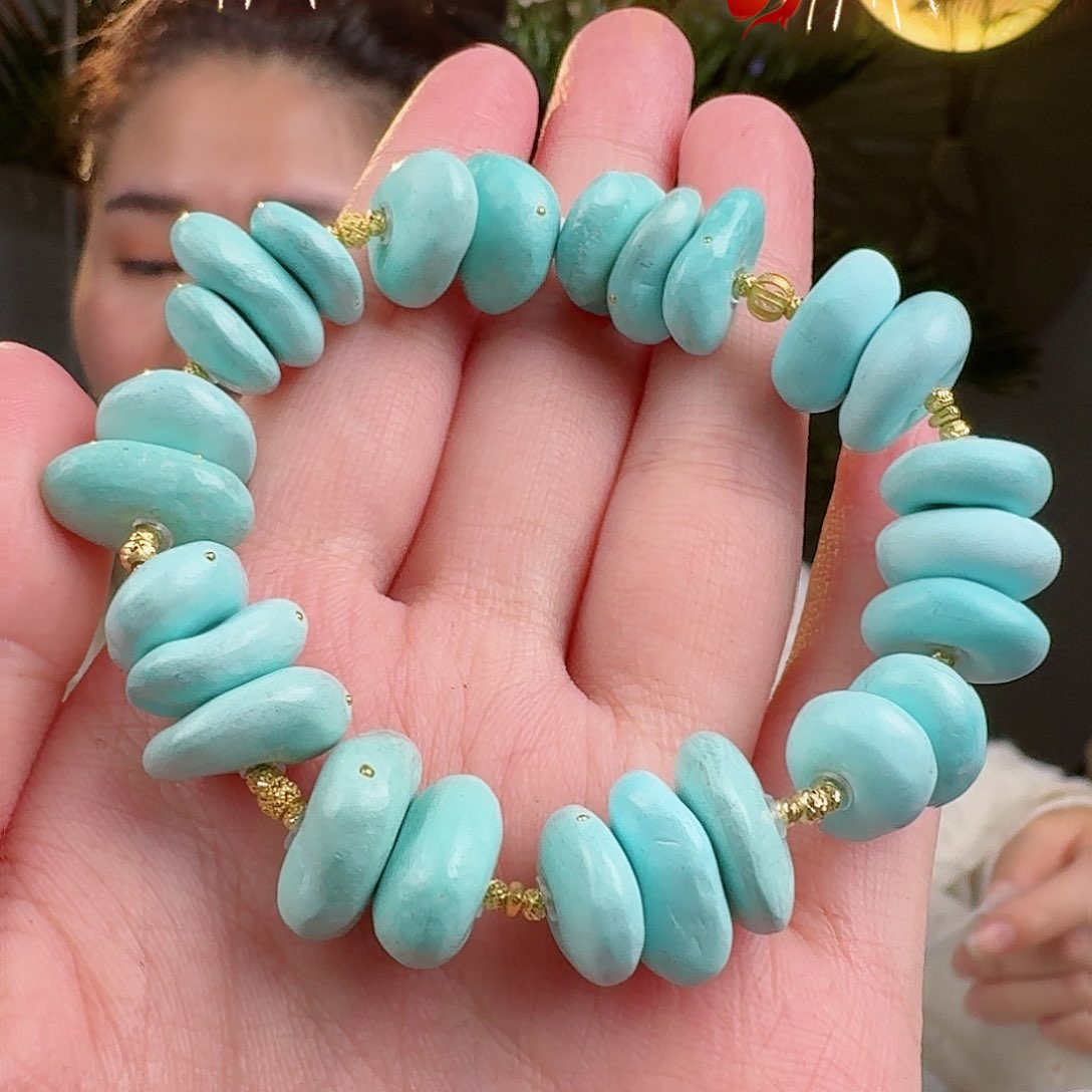 绿松石珠宝奇石18K金镶嵌