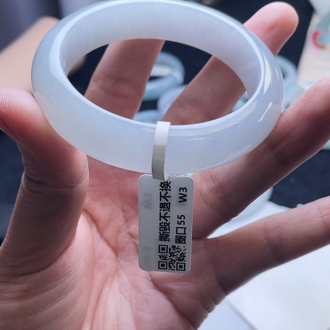 翡翠未镶嵌手镯55正圈14